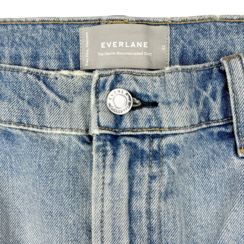 EVERLANE The Denim Reconstructed Skirt Sz 33 Blue - Picture 4 of 7